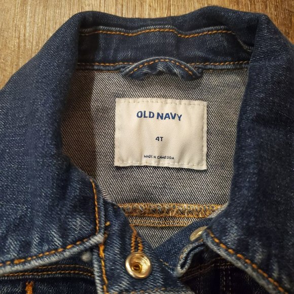 OLD NAVY 4T GIRLS JEAN JACKET BUTTON CLOSURE NEVER WORN NO TAGS BLUE - Picture 3 of 6